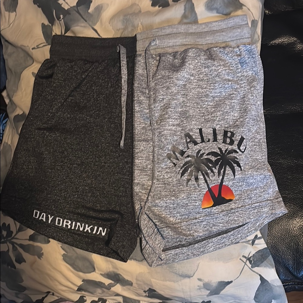 SHEIN Black and Gray Athletic Shorts Relaxed Fit